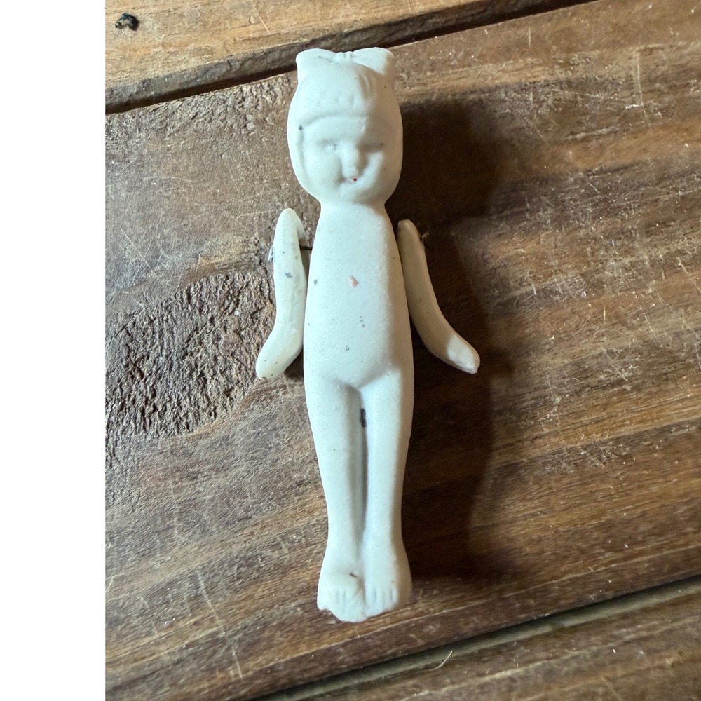 Vintage Bisque Porcelain Miniature Doll Japan Jointed Arms Penny‎ Doll 2.25 Inch